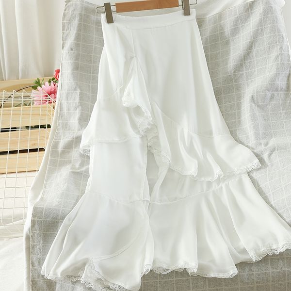 2020 summer draping effect elastic lace chiffon skirts women irregular high-waisted midi skirt, Black
2020 summer draping effect elastic lace chiffon skirts women irregular high-waisted midi skirt, Black