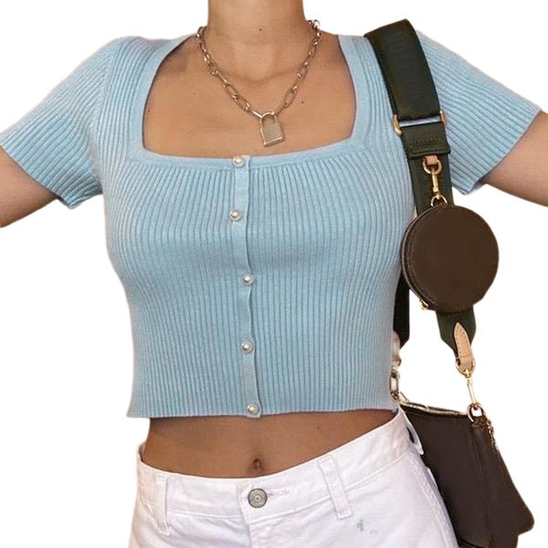 cardigan knitted t shirt for women autumn summer casual short sleeve t shirts ladies slim all-match shirt with button, White
cardigan knitted t shirt for women autumn summer casual short sleeve t shirts ladies slim all-match shirt with button, White