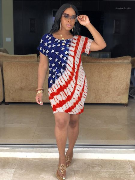 short sleeve crew neck loose dresses famale designer apparel summer american independence day dress print, Black;gray
short sleeve crew neck loose dresses famale designer apparel summer american independence day dress print, Black;gray