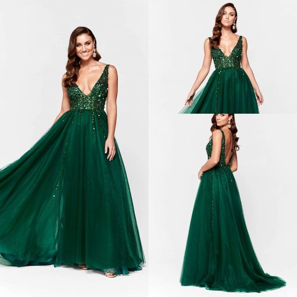 2020 green evening dresses v neck beaded sequins sleeveless prom gown backless ruffle sweep train custom made formal party gown, Black;red
2020 green evening dresses v neck beaded sequins sleeveless prom gown backless ruffle sweep train custom made formal party gown, Black;red