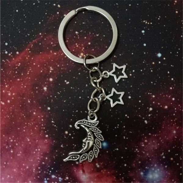 moon keychain antique silver color crescent keyring, space theory keychain, small star charm, cute christmas gift
moon keychain antique silver color crescent keyring, space theory keychain, small star charm, cute christmas gift