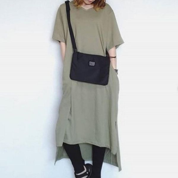plian shirt dress women 2020 summer short sleeve solid color pullover split ankle-length long dress korean causal preppy style, Black;gray
plian shirt dress women 2020 summer short sleeve solid color pullover split ankle-length long dress korean causal preppy style, Black;gray