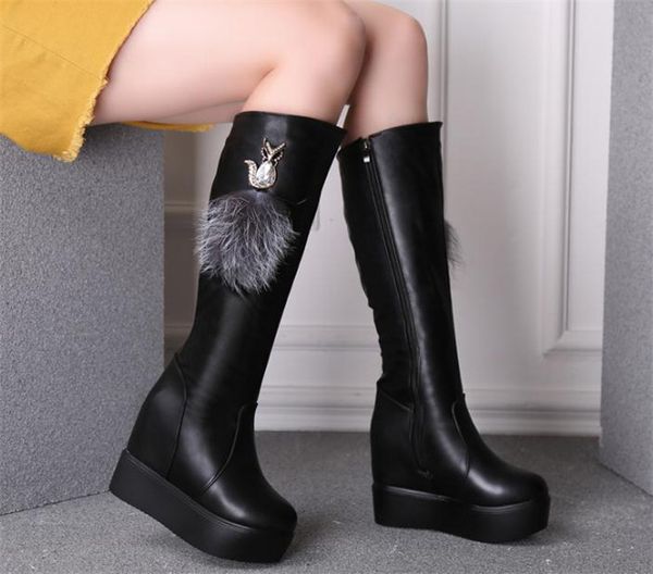 the warmth of winter thick-bottomed muffins is added to the fox and side zipper boots, Black
the warmth of winter thick-bottomed muffins is added to the fox and side zipper boots, Black