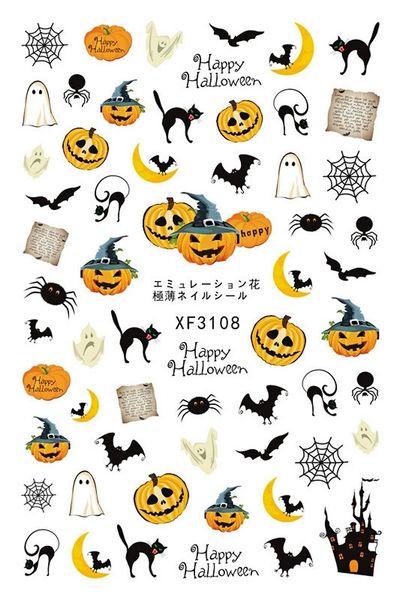 horror design halloween 3d nail art stickers manicure adhesive transfer decals nail sticker g923, Black
horror design halloween 3d nail art stickers manicure adhesive transfer decals nail sticker g923, Black