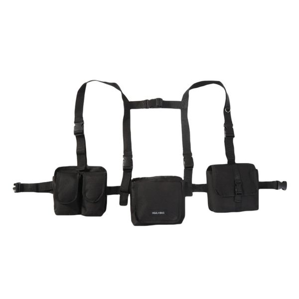 black chest rig bag waist vest chest front pack harness hip hop bag functional waist 3 packs
black chest rig bag waist vest chest front pack harness hip hop bag functional waist 3 packs