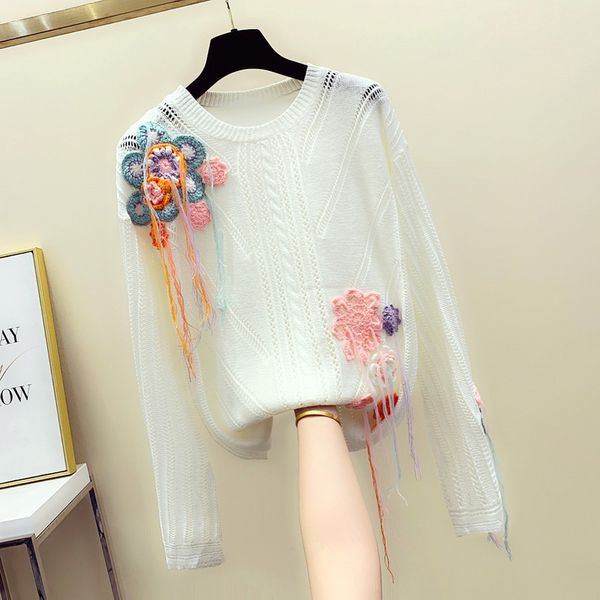 autumn winter knitwear women's pullover hollow out korean loose hook flower horn sleeve sweaters woman's white sweater femme, White;black
autumn winter knitwear women's pullover hollow out korean loose hook flower horn sleeve sweaters woman's white sweater femme, White;black