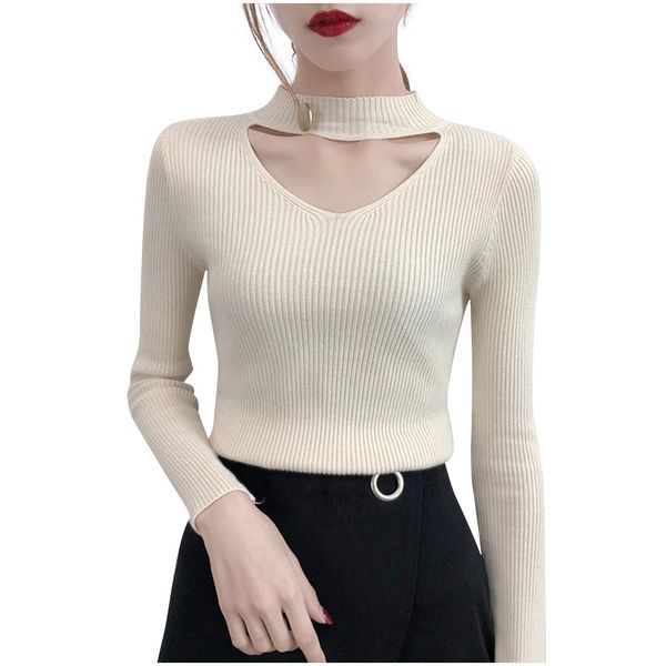 v neck sweaters women 2019 autumn winter long sleeve slim solid streetwear knitted korean pullover burgundy pull femme, White;black
v neck sweaters women 2019 autumn winter long sleeve slim solid streetwear knitted korean pullover burgundy pull femme, White;black