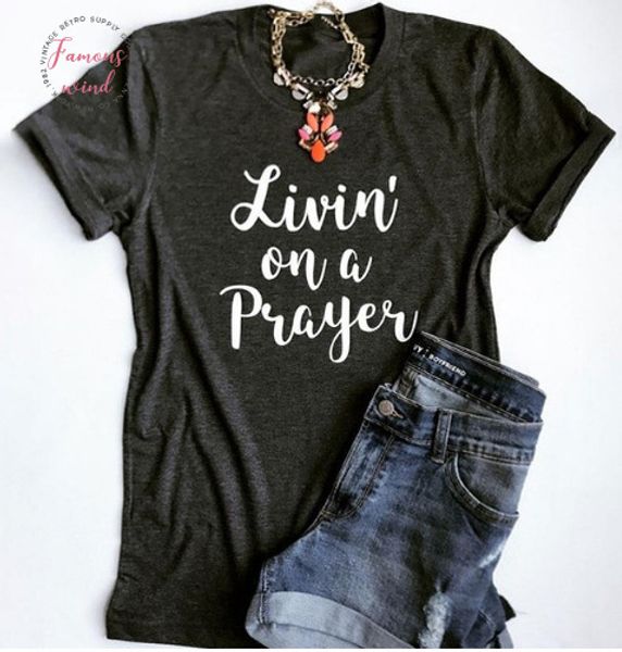 livin on a prayer t shirt casual cotton short sleeve tee style black letter tumblr hipster female outfits t shirt, White
livin on a prayer t shirt casual cotton short sleeve tee style black letter tumblr hipster female outfits t shirt, White