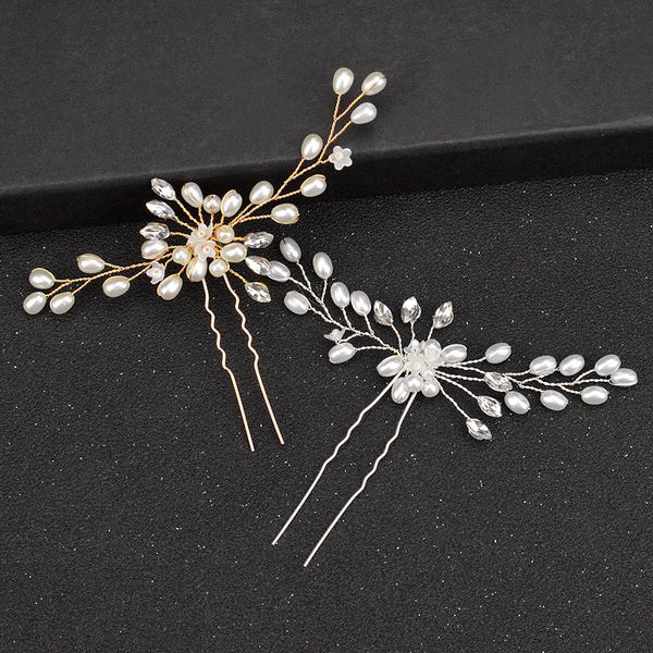 2019 korean gold and silver bridal flower hairpin crystal headdress handmade pearl fashion wedding hairpin sticks tiara, White;golden
2019 korean gold and silver bridal flower hairpin crystal headdress handmade pearl fashion wedding hairpin sticks tiara, White;golden