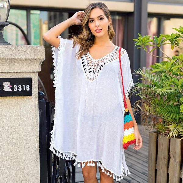 women hollow out crochet lace tassels swimwear woman beach dress summer beachwear bathing suit bikini cover up #y3, Blue;gray
women hollow out crochet lace tassels swimwear woman beach dress summer beachwear bathing suit bikini cover up #y3, Blue;gray
