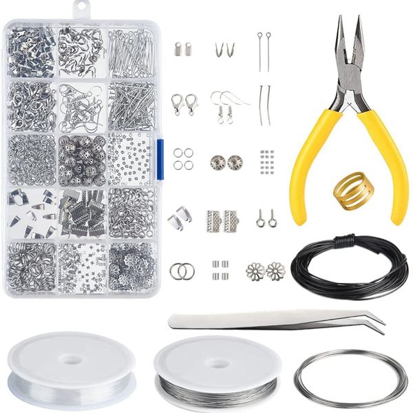 jewelry making repair supplies kit jewelry findings starter kit beading making and repair tools, Blue;slivery
jewelry making repair supplies kit jewelry findings starter kit beading making and repair tools, Blue;slivery