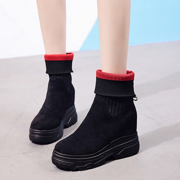 women boots 2019 girls fashion ankle boots women winter warm elastic stocking shoes chunky heel non-slip flat, Black
women boots 2019 girls fashion ankle boots women winter warm elastic stocking shoes chunky heel non-slip flat, Black