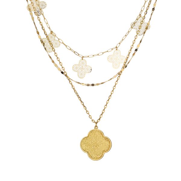 2020 spring and summer new accessories ladies necklace fashion four-leaf clover multilayer necklace women jewelry employee benefits, Silver
2020 spring and summer new accessories ladies necklace fashion four-leaf clover multilayer necklace women jewelry employee benefits, Silver