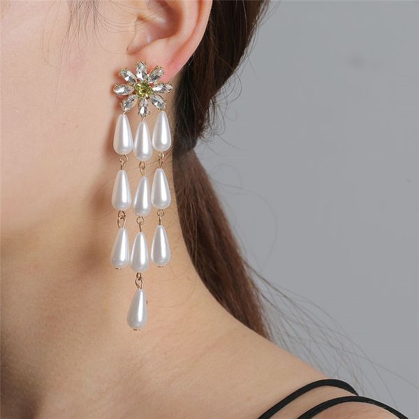fashionsnoops boho crystal tassel earrings for women simulated pearls dangle long drop earrings bridal statement jewelry 2020, Silver
fashionsnoops boho crystal tassel earrings for women simulated pearls dangle long drop earrings bridal statement jewelry 2020, Silver