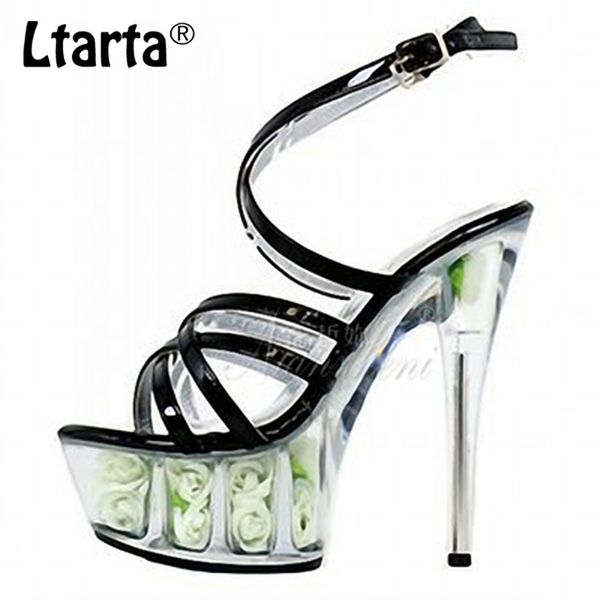 ltarta 15cm heels model walk show high heels transparent waterproof platform hollow crystal sandals female lyp, Black
ltarta 15cm heels model walk show high heels transparent waterproof platform hollow crystal sandals female lyp, Black