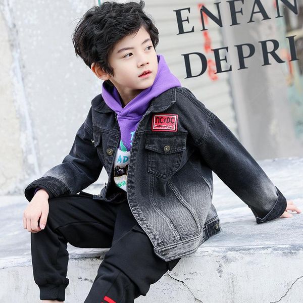 boys spring and autumn wear denim jacket new children's shirt cardigan coat, Blue;gray
boys spring and autumn wear denim jacket new children's shirt cardigan coat, Blue;gray
