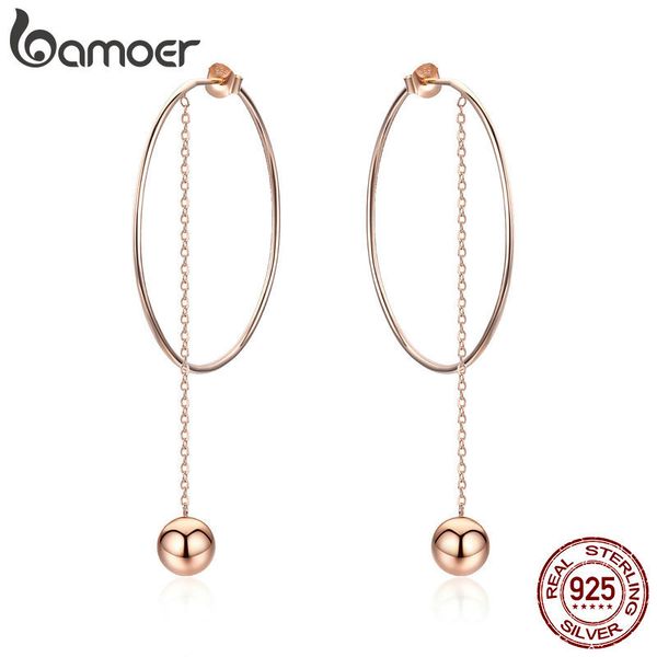 bamoer popular 100% 925 sterling silver big circle round long chain drop earrings for women rock style earrings jewelry sce569, Golden;silver
bamoer popular 100% 925 sterling silver big circle round long chain drop earrings for women rock style earrings jewelry sce569, Golden;silver