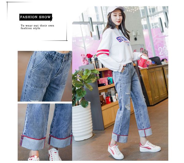 light blue han edition loose harajuku bf nine minutes of pants first love straight hole
light blue han edition loose harajuku bf nine minutes of pants first love straight hole
