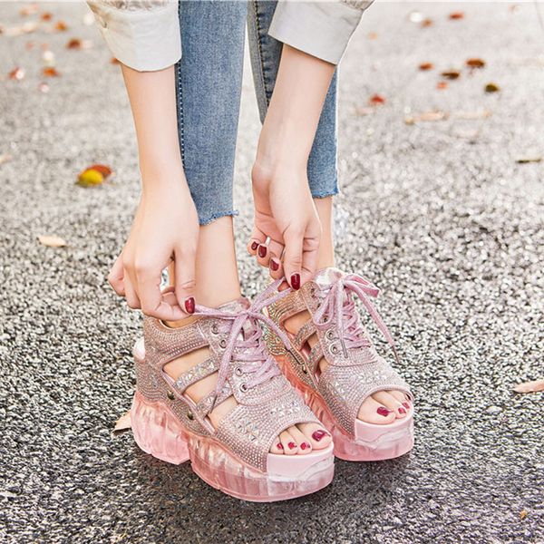 swonco pink shoes summer sandals women rhinestone shoe 2020 female fashion luxury crystal chunky sandals platform jelly shoes, Black
swonco pink shoes summer sandals women rhinestone shoe 2020 female fashion luxury crystal chunky sandals platform jelly shoes, Black