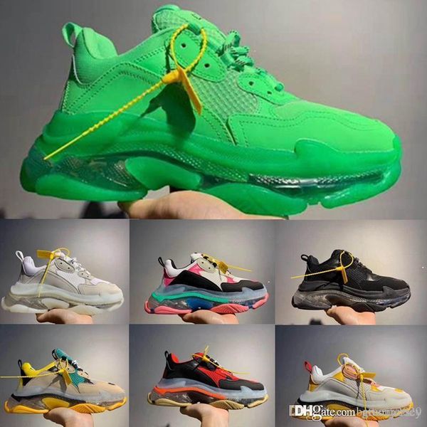 2019 paris triple-s 17fw crystal bottom green luxury dad shoes platform triple sneakers for mens womens vintage kanye old grasports sneakers, Black
2019 paris triple-s 17fw crystal bottom green luxury dad shoes platform triple sneakers for mens womens vintage kanye old grasports sneakers, Black