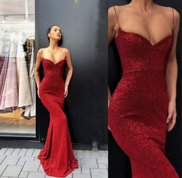 bright red mermaid prom dresses spaghetti sequined v neck floor length evening gowns scarlet formal gown special occasion dresses, Black
bright red mermaid prom dresses spaghetti sequined v neck floor length evening gowns scarlet formal gown special occasion dresses, Black