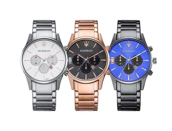 men sport luxury watch maserati wholesale quartz movement steel mens relojes clock gift maserati watch calendar watch, Slivery;brown
men sport luxury watch maserati wholesale quartz movement steel mens relojes clock gift maserati watch calendar watch, Slivery;brown