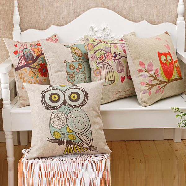 cotton and linen rural style owl pattern cotton pillowslip square decorative throw pillow case
cotton and linen rural style owl pattern cotton pillowslip square decorative throw pillow case