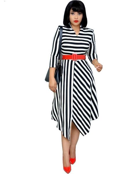 women winter fall three quarter sleeve striped dress office lady street style sashes asymmetrical midi dresses plus size am387, Black;gray
women winter fall three quarter sleeve striped dress office lady street style sashes asymmetrical midi dresses plus size am387, Black;gray