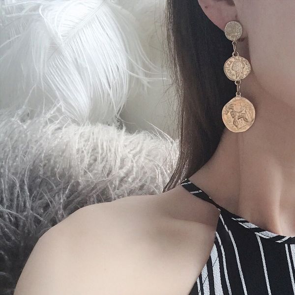 srcoi vintage round coin long earrings pendant indian gold color geometric metal chain tassel statement earrings women jewelry, Golden
srcoi vintage round coin long earrings pendant indian gold color geometric metal chain tassel statement earrings women jewelry, Golden
