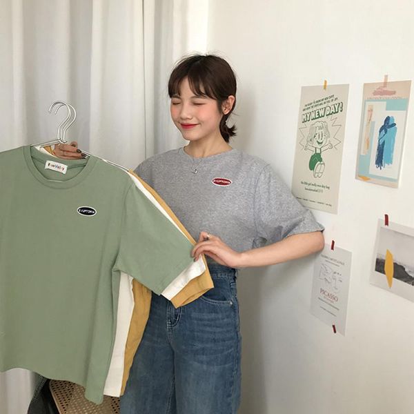 4 colors 2020 summer korean style letter embroidery short sleeve t-shirts womens tee shirt femme women cropped (f3674, White
4 colors 2020 summer korean style letter embroidery short sleeve t-shirts womens tee shirt femme women cropped (f3674, White