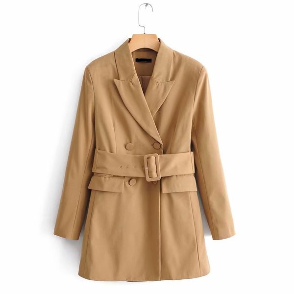 2019 women lapel double breasted belt blazer long sleeve office ladies caual coat, White;black
2019 women lapel double breasted belt blazer long sleeve office ladies caual coat, White;black