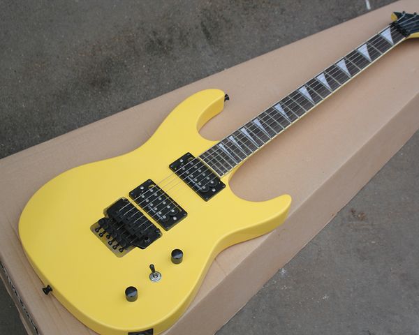 wholesale yellow electric guitar with double rock,black hardware,hh pickups,white pearl fret inlay,0521
wholesale yellow electric guitar with double rock,black hardware,hh pickups,white pearl fret inlay,0521