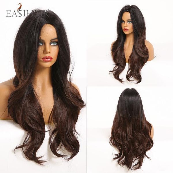 synthetic wigs easihair long wavy wig black to dark brown ombre hair for women cosplay natural heat resistant
synthetic wigs easihair long wavy wig black to dark brown ombre hair for women cosplay natural heat resistant