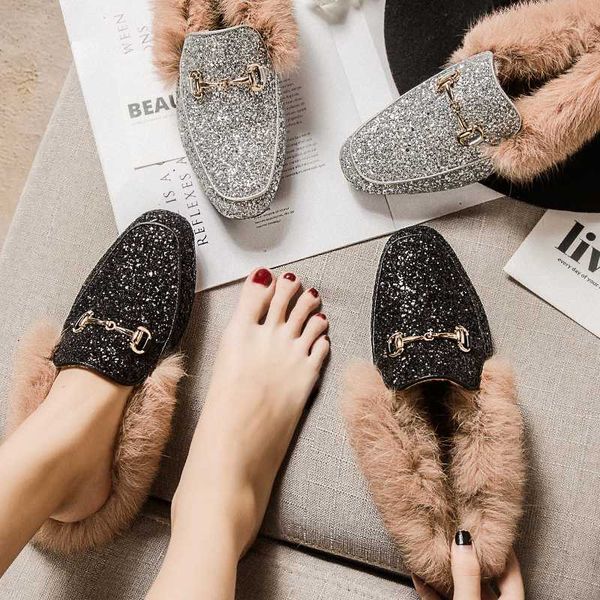 fur shoes winter new slipper women wear 2019 baotou fur bling bling muller shoes non-slip silver black women's cool
fur shoes winter new slipper women wear 2019 baotou fur bling bling muller shoes non-slip silver black women's cool