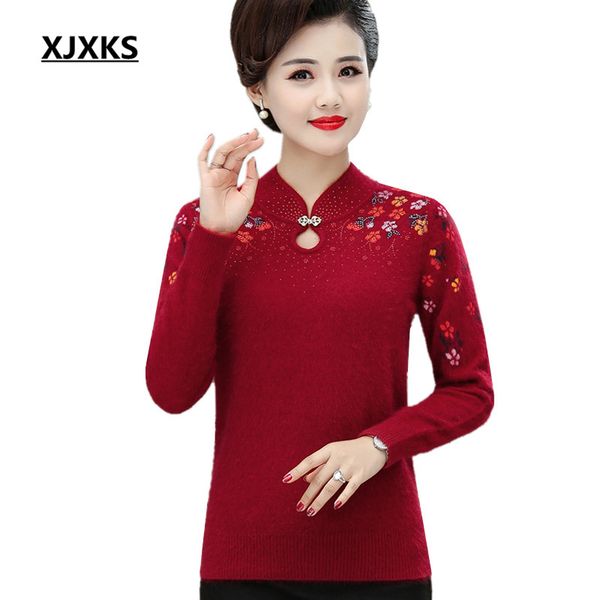 xjxks 2019 winter new women sweater loose plus size high-end mink cashmere knitted sweater women pullover, White;black
xjxks 2019 winter new women sweater loose plus size high-end mink cashmere knitted sweater women pullover, White;black