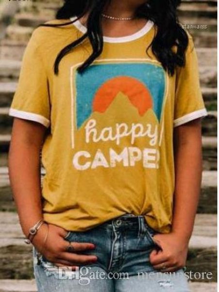 tees happy camp summer tshirts women casual beach o-neck short sleeved yellow holiday, White
tees happy camp summer tshirts women casual beach o-neck short sleeved yellow holiday, White