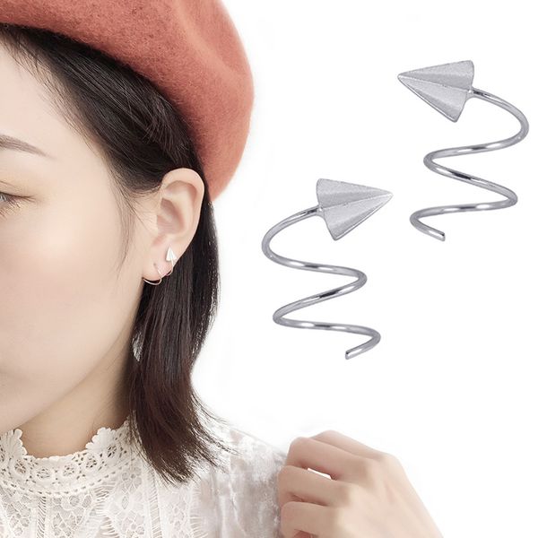925 solid sterling silver piercing spiral airplane stud earrings for women party gift jewelry pendientes boucle d oreille eh1026, Golden;silver
925 solid sterling silver piercing spiral airplane stud earrings for women party gift jewelry pendientes boucle d oreille eh1026, Golden;silver