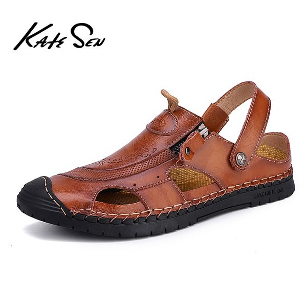 katesen genuine leather men's sandals summer men's shoes outdoor beach slipper roman flip flop big size 38-48, Black
katesen genuine leather men's sandals summer men's shoes outdoor beach slipper roman flip flop big size 38-48, Black