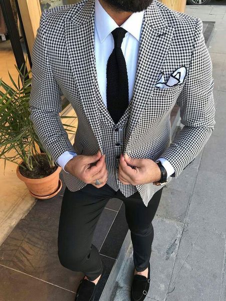 white checked suits for mens wedding groom tuxedos hounds tooth man blazer peaked lapel man blazer 3piece slim fit male outfit homecoming, Black;gray
white checked suits for mens wedding groom tuxedos hounds tooth man blazer peaked lapel man blazer 3piece slim fit male outfit homecoming, Black;gray
