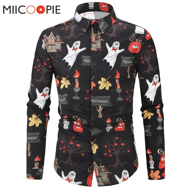 men halloween night shirt fashion lovely cartoon pattern printting camisa hombre autumn long sleeve slim casual shirts men dress, White;black
men halloween night shirt fashion lovely cartoon pattern printting camisa hombre autumn long sleeve slim casual shirts men dress, White;black