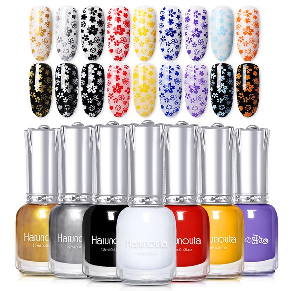 harunouta 12ml red gold black white stamping nail polish 10 candy colors nail art plate printing varnish diy designs for plate
harunouta 12ml red gold black white stamping nail polish 10 candy colors nail art plate printing varnish diy designs for plate
