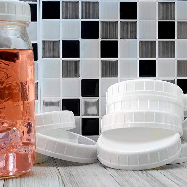 lixf plastic mason jar regular mouth screw-on white lids-24 pack-standard size jar storage caps
lixf plastic mason jar regular mouth screw-on white lids-24 pack-standard size jar storage caps