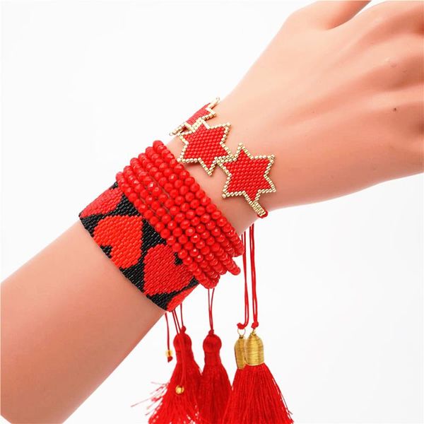 zhongvi miyuki heart bracelet 3 star pulseras mujer 2020 bracelets red crystal jewelry for women tassel handmade woven armband, Black
zhongvi miyuki heart bracelet 3 star pulseras mujer 2020 bracelets red crystal jewelry for women tassel handmade woven armband, Black