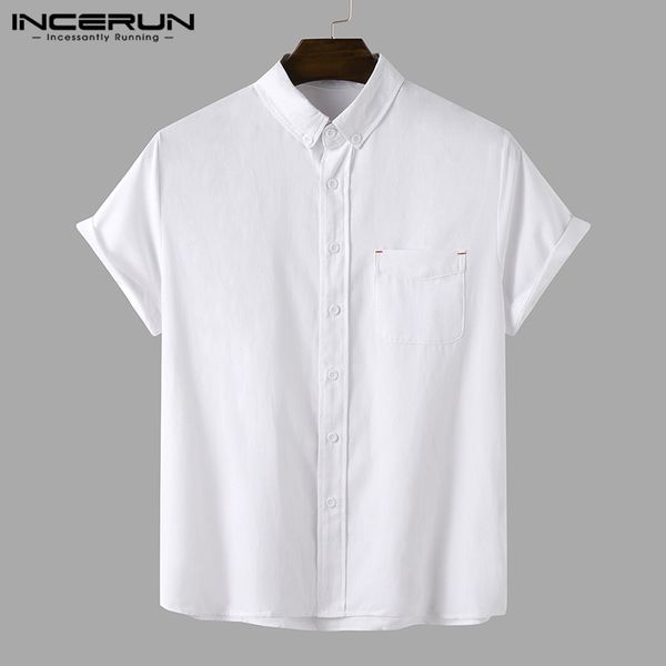 men's casual shirts incerun man leisure baggy blusas men summer short sleeve lapel solid color camisa fashion loose breathable blouse, White;black
men's casual shirts incerun man leisure baggy blusas men summer short sleeve lapel solid color camisa fashion loose breathable blouse, White;black