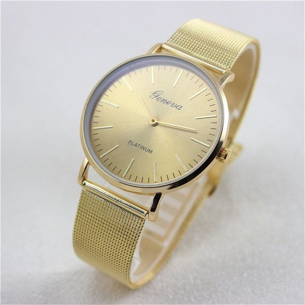 fashion wrist watches for women geneva quartz-watch glod/silver stainless steel mesh band analog business necessary watch, Slivery;brown
fashion wrist watches for women geneva quartz-watch glod/silver stainless steel mesh band analog business necessary watch, Slivery;brown