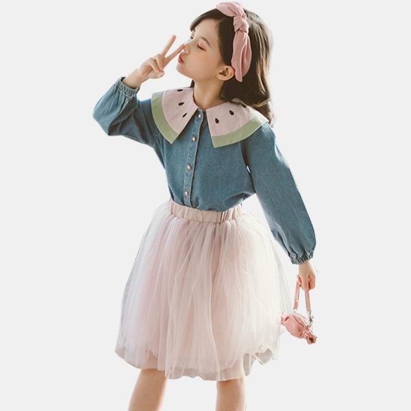 spring clothes girl denim blouse & tutu skirt 2pcs suit for girls fashion turn down collar kid clothes cute teenage girl, White
spring clothes girl denim blouse & tutu skirt 2pcs suit for girls fashion turn down collar kid clothes cute teenage girl, White