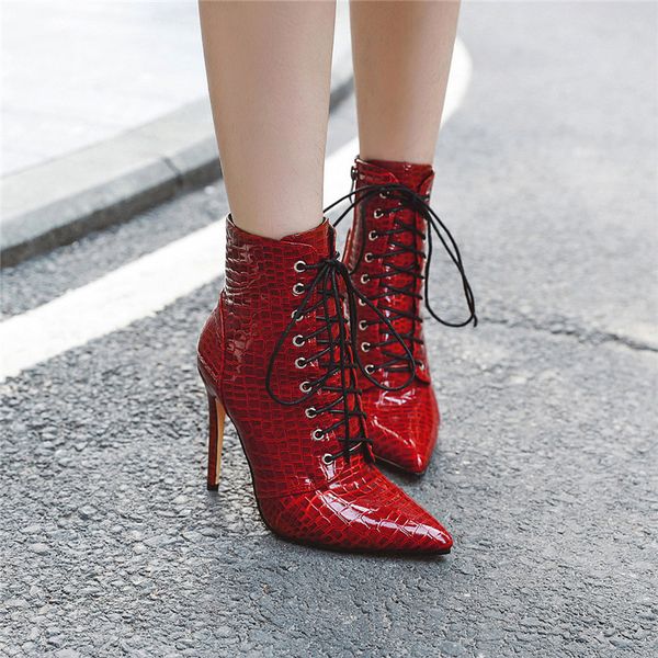 ymechic 2019 pointed toe stiletto high heel ankle boots for women red white black stone pattern plaid lace up womens shoes
ymechic 2019 pointed toe stiletto high heel ankle boots for women red white black stone pattern plaid lace up womens shoes