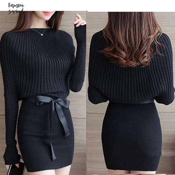 платье падения зимний теплый тонкий twill bodycon вязаный свитер с длинными рукавами o шеи осень толстые бедра свитер платье дизайнер одежды, Black;gray 
платье падения зимний теплый тонкий twill bodycon вязаный свитер с длинными рукавами o шеи осень толстые бедра свитер платье дизайнер одежды, Black;gray