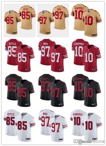 Men women youth an franci co 85 george kittle 10 jimmy garoppolo 25 richard herman 97 nick bo a cu tom football jer ey 49er red gold, Black;red