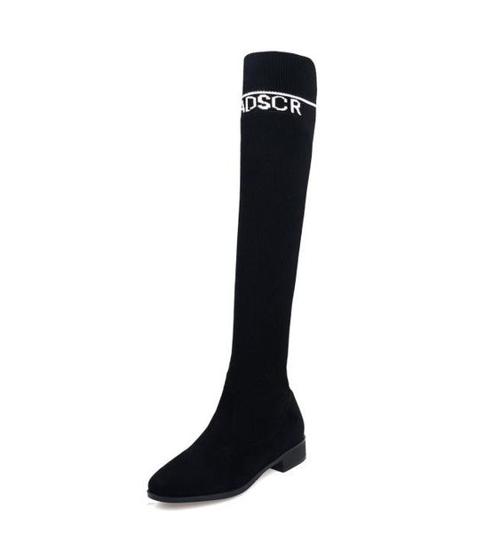 plus size 33 to 40 41 42 43 black alphabet knitting woven over the knee boots winter designer boots come with box
plus size 33 to 40 41 42 43 black alphabet knitting woven over the knee boots winter designer boots come with box